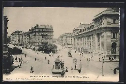 AK Genève, Rue de Chantepoulet et Rue du Mont-Blanc
