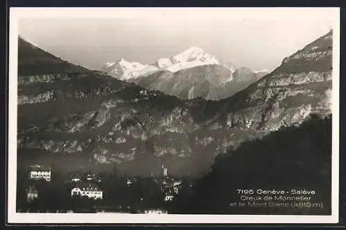 AK Genève-Salève, Creux de Monnetier et le Mont Blanc