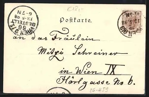 Lithographie Falke und verendete Geier