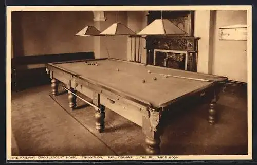 AK Par /Cornwall, The Railway Convalescent Home, Trenython, The Billiards Room