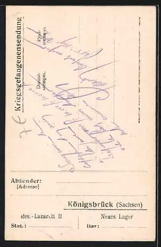 AK Königsbrück /Sachsen, Neues Lager, Kriegsgefangener in Uniform