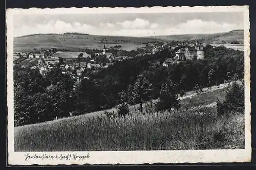 AK Hartenstein / Sachsen, Panorama der Ortschaft