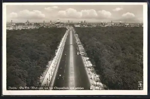 AK Berlin, Ost-Westachse von der Siegessäule aus gesehen