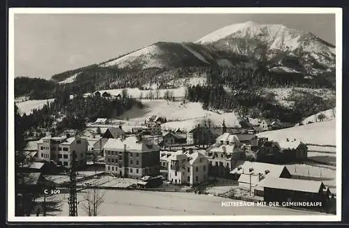 AK Mitterbach, Ortsansicht mit der Gemeindealpe