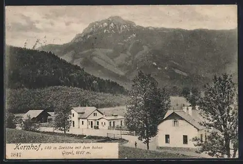 AK Kernhof, Ortsansicht mit dem hohen Gipfel