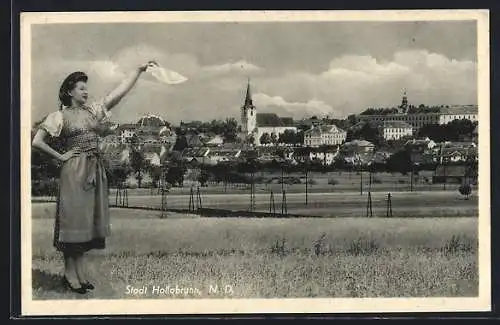 AK Hollabrunn, Panorama mit Kirche