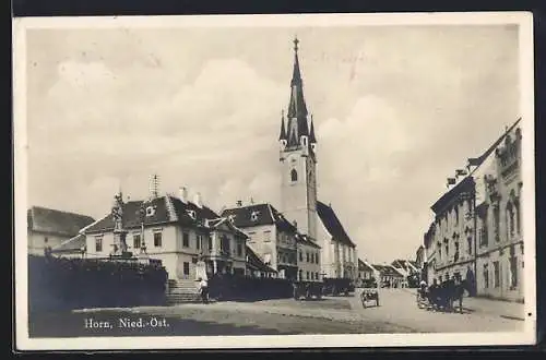 AK Horn /Nied.-Öst., Blick zur Kirche