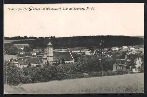 AK Geras im Waldviertel, Ortsansicht vom Berg aus