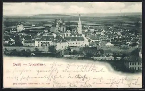 AK Eggenburg, Teilansicht mit Kirche