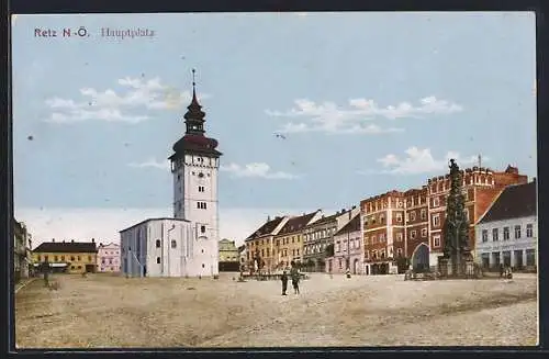 AK Retz /N.-Ö., Hauptplatz mit der Kirche