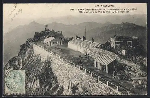 AK Bagnères-de-Bigorre, Les Pyrénées, Excursion au Puc du Midi, Observatoire du Pic du Midi