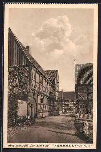 AK Aarhus, Kobstadmuseet Den gamle By, Hovedgaden, set mod Torvet