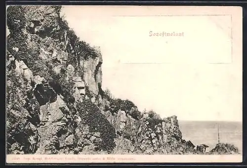 AK Josefinelust, Felsen an der Küste