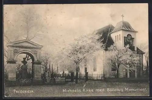 AK Fredericia, Michaelis Kirke med Bülows Monument