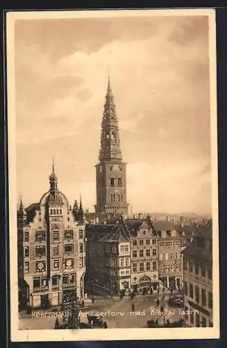 AK Kobenhavn, Amagertorv med Nicolai Taarn