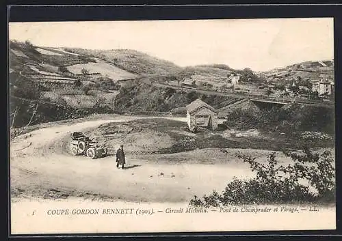 AK Champrader, Coupe Gordon Bennett 1905, Circuit Michelin, Le pont et Virage