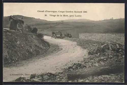 AK Circuit d`Auvergne, Coupe Gordon Bennett 1905, Virage de la Mort, près Lastic