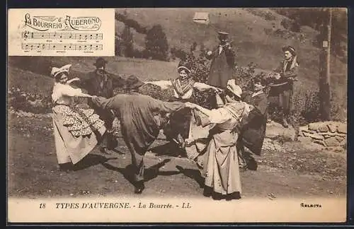 AK Types d`Auvergne, La Bourrée