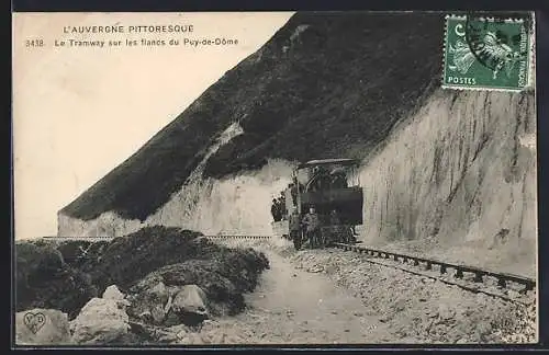 AK Le Puy-de-Dome, Le Tramway sur les flancs