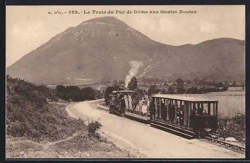 AK Puy de Dome, Le Train aux Quatre Routes, Bergbahn