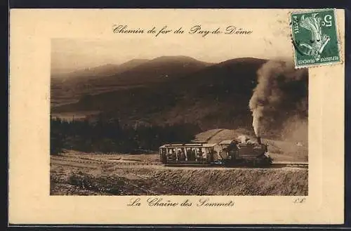 AK Le Puy-de-Dome, Chemin de fer, La Chaine des Sommets