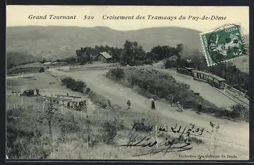 AK Grand Tournant, Croisement des Tramways dz Puy-de-Dome