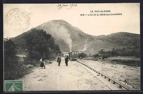 AK Bois-des-Charmes, L`Arret, Bergbahn erreicht Station