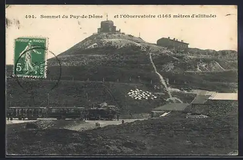 AK Le Puy-de-Dome, Sommet et l`Observatoire