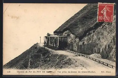 AK Le Puy-de-Dome, Chemin de Fer, Vue prise au-dessus du Grand-Rocher