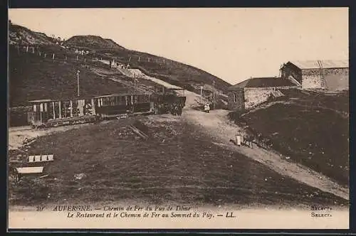 AK Le Puy-de-Dome, Chemin de Fer, Le Restaurant au Sommet