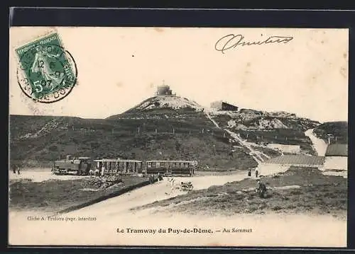 AK Le Puy-de-Dome, Le Tramway au Sommet