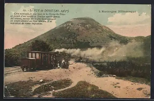 AK L`Auvergne, Le Puy-De-Dome et le Tramway, Kleinbahn
