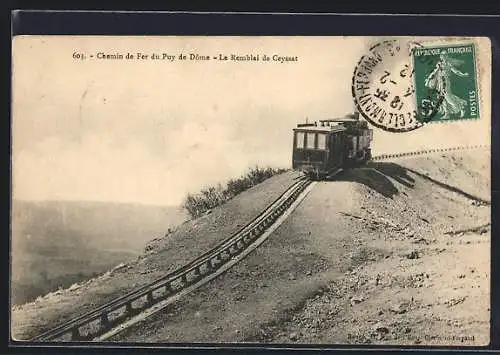 AK Le Puy-de-Dome, Chemin de Fer, le Remblai de Ceyssat