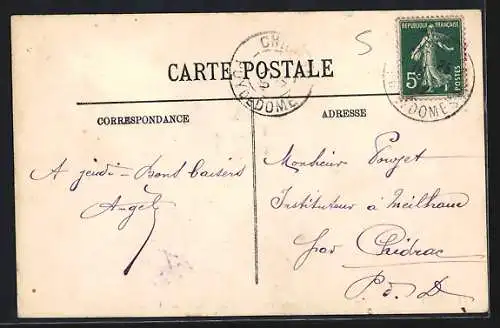 AK Auvergne, chemin de fer du Puy d Dome, Le Train sur flanc du Puy, Bergbahn a. Hang