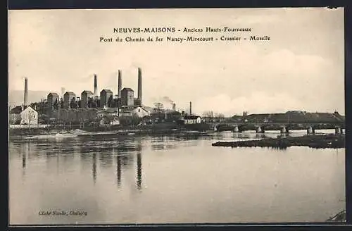 AK Neuves-Maisons, Anciens Hauty-Fourneaux, Pont du Chemin de fer Nancy-Mirecourt