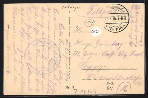 AK Longwy-Bas, Hüttenwerk de Saintignon, Durch Granatsplitter zerstörtes Dach