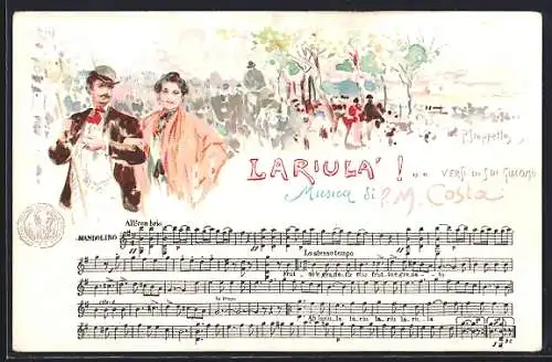 Lithographie Lariula`!, Musica di P. M. Costa, Versi di S. di Giacomo