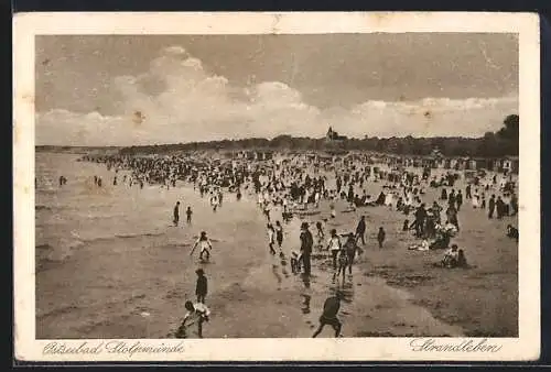 AK Stolpmünde, Strandleben an einem warmen Tag