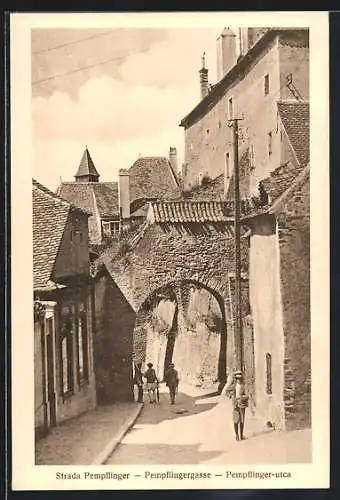 AK Sibiu / Hermannstadt, Strada Pempflinger, Partie in der Pempflingergasse