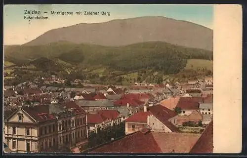 AK Zeiden, Panorama, Marktgasse, Feketehalom