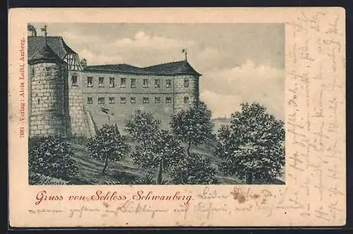 Künstler-AK Rödelsee, Schloss Schwanberg