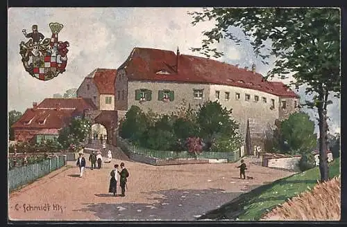 Künstler-AK Kitzingen i. Unterfr., Schlossgut Schwanberg