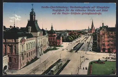 AK Berlin-Charlottenburg, Blick auf Hardenbergstrasse mit Kgl. Hochschule für die bildenden Künste