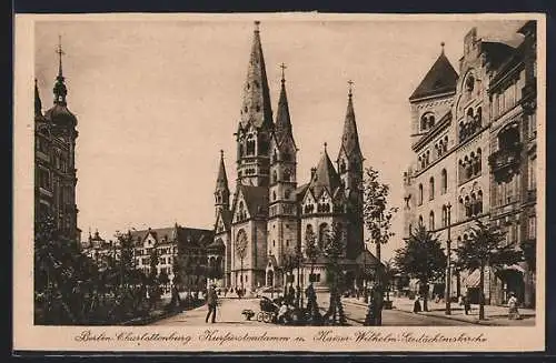 AK Berlin-Charlottenburg, Kurfürstendamm und Kaiser Wilhelm Gedächtniskirche