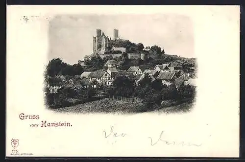 AK Bornhagen, Panorama mit Burg Hanstein