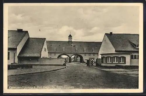 AK Frankfurt-Hausen, Kasernen-Eingang i. Flak-Regt. 29