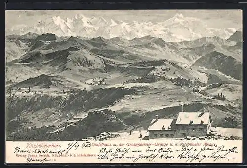 AK Kitzbühel, Gipfelhaus Kitzbühelerhorn mit der Grossglockner-Gruppe