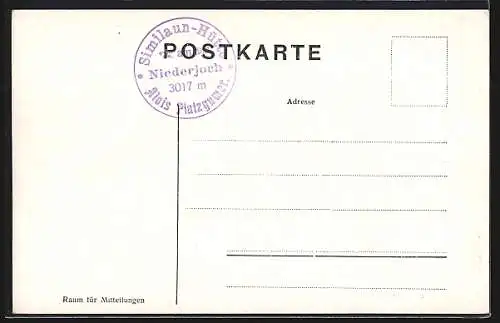 Künstler-AK F.A.C.M. Reisch: Similaunhütte am Niederjoch