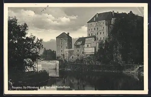 AK Passau, Ilzmündung mit Festung Oberhaus und Niederhaus