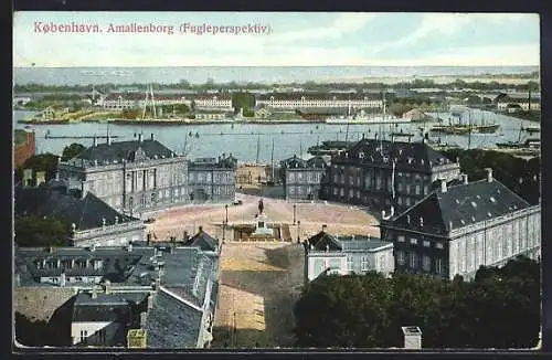 AK Kobenhavn, Amalienborg Slot, Fugleperspektiv, Dampfer